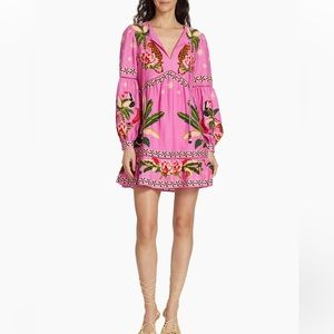 FARM RIO LEOPARD FOREST MINI DRESS